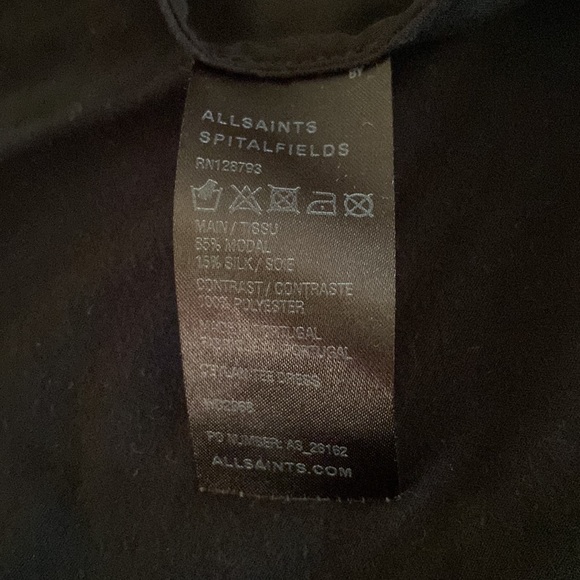 All Saints beautiful black t-shirt dress/coverup with sheer on sides & bottom. - Picture 10 of 10